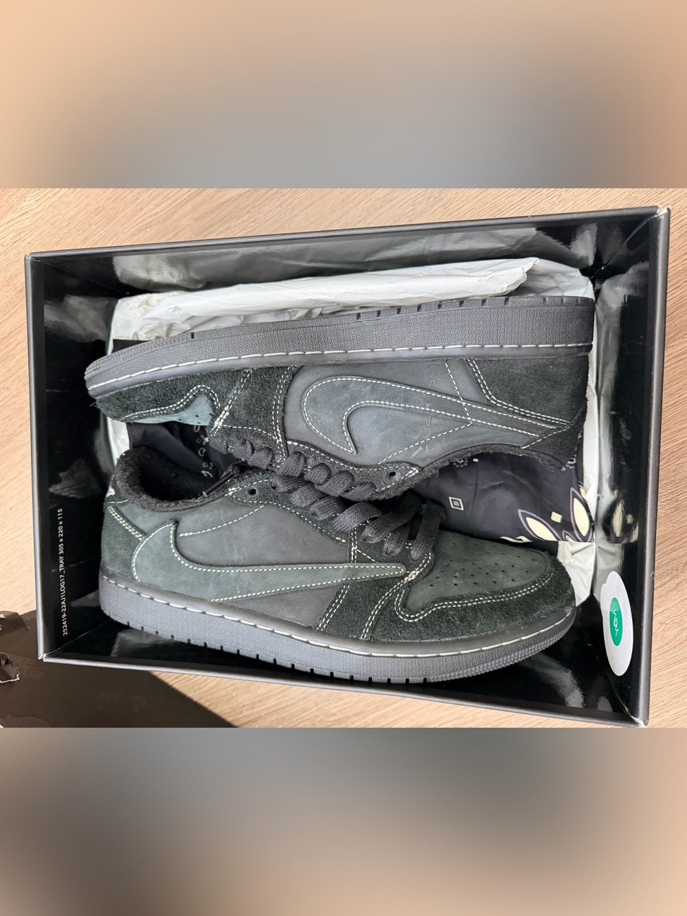 Jordan 1 Low Travis Scott Black Phantoms size 9